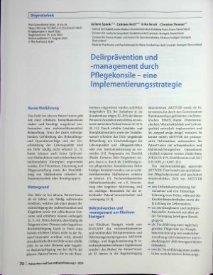 Vorschauseite 1: Delirprävention und -management durch Pflegekonsile - eine Implementierungsstrategie