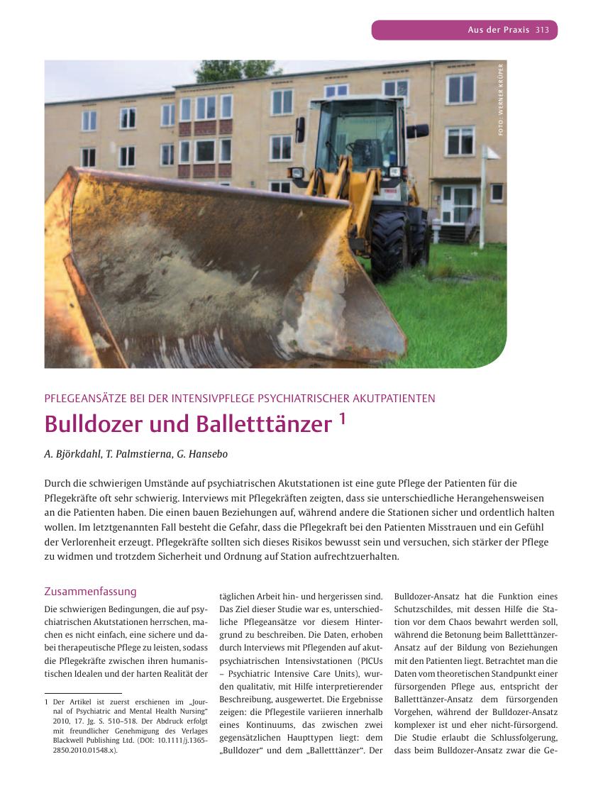 Vorschauseite 1: Bulldozer und Balletttänzer ¹