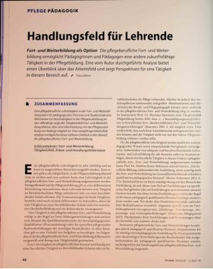 Vorschauseite 1: Handlungsfeld für Lehrende