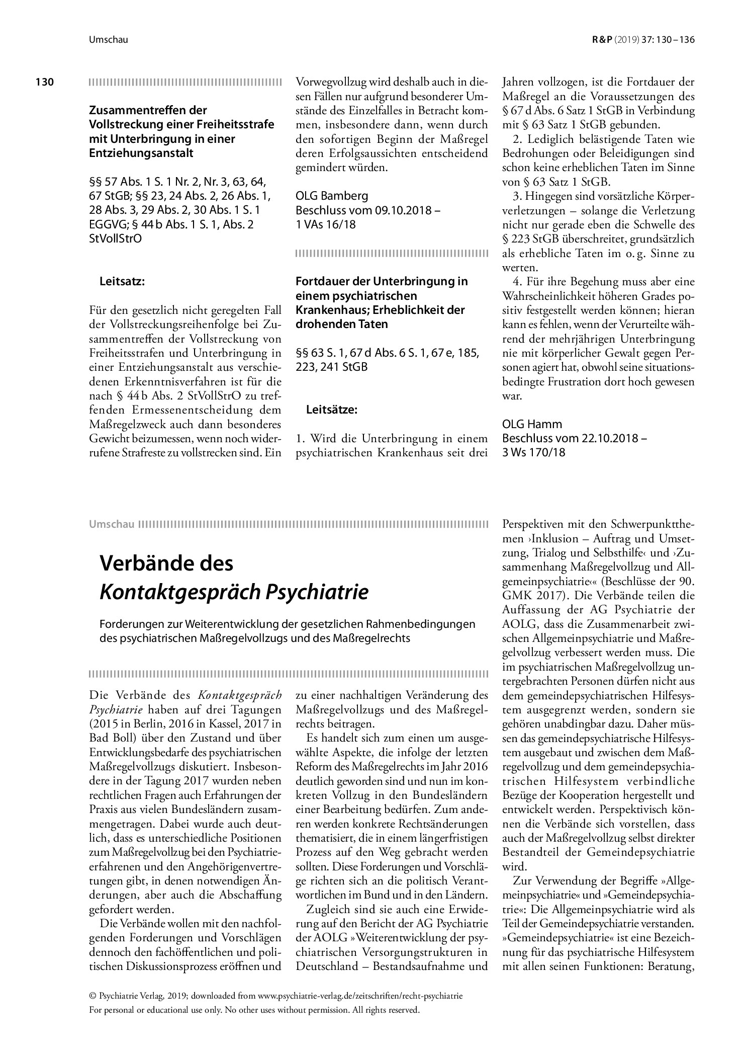 Vorschauseite 6: Einstweilige Anordnung; Ermöglichung von Begleitausgängen aus dem BKH Straubing