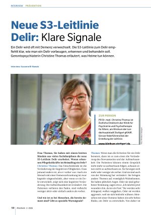 Vorschauseite 1: Neue S3-Leitlinie Delir: Klare Signale