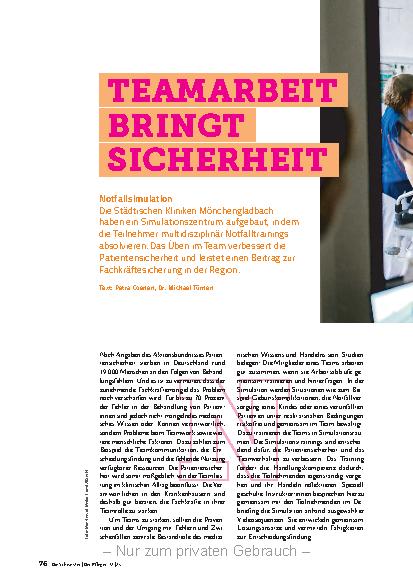Vorschauseite 1: Teamarbeit bringt Sicherheit