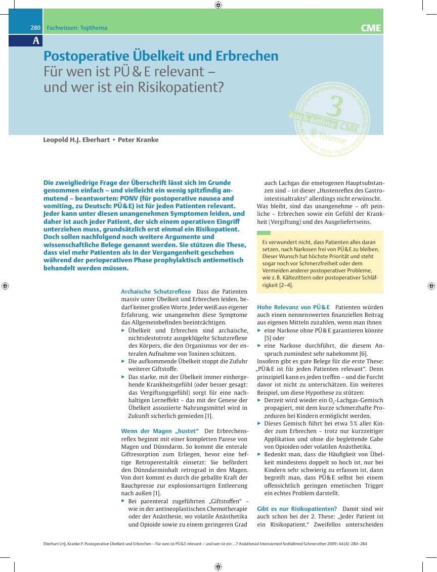 Vorschauseite 1: Für wen ist PÜ & E relevant – und wer ist ein Risikopatient?
