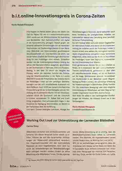 Vorschauseite 1: B.I.T.online-Innovationspreis in Corona-Zeiten