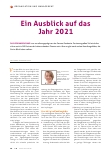 Vorschauseite 1: Ein Ausblick auf das Jahr 2021
