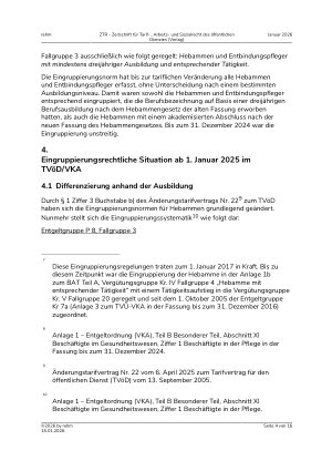 Vorschauseite 4: Die Eingruppierung von Hebammen im TVöD/VKA – eine schwere Geburt(? )