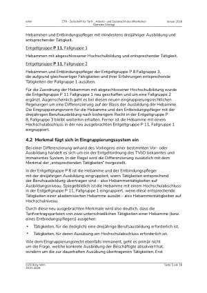 Vorschauseite 5: Die Eingruppierung von Hebammen im TVöD/VKA – eine schwere Geburt(? )