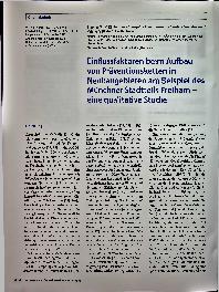 Vorschauseite 1: Einflussfaktoren beim Aufbau von Präventionsketten in Neubaugebieten am Beispiel des Münchner Stadtteils Freiham - eine qualitative Studie
