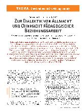 Vorschauseite 1: Zur Dialektik von Allmacht und Ohnmacht pädagogischer Beziehungsarbeit