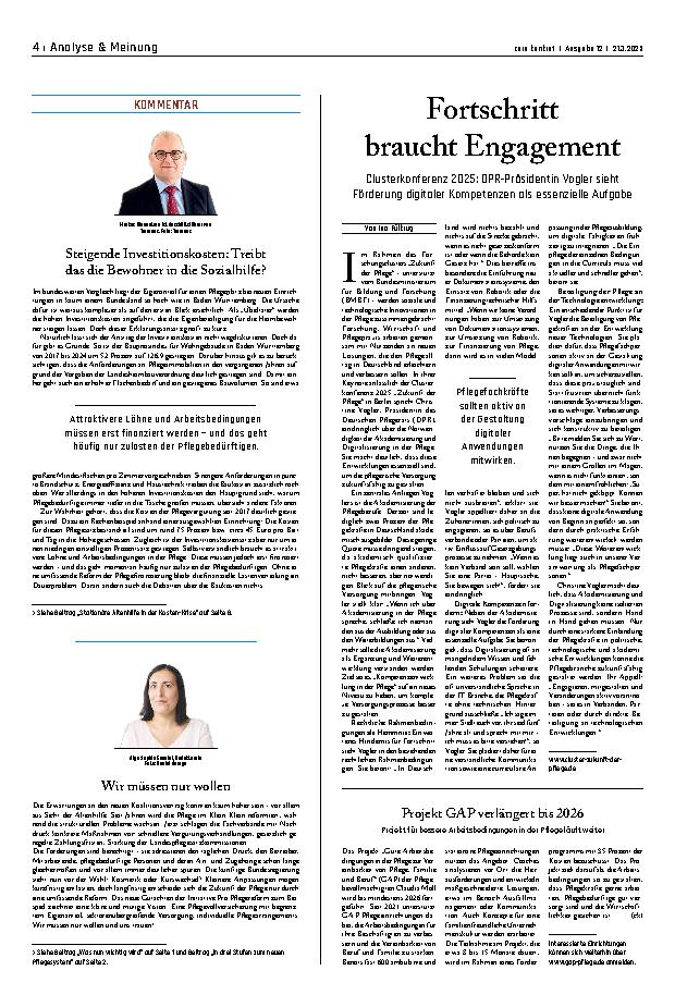 Vorschauseite 1: Fortschritt braucht Engagement