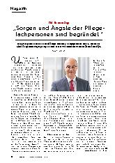 Vorschauseite 1: Sorgen und Ängste der Pflegefachpersonen sind begründet.