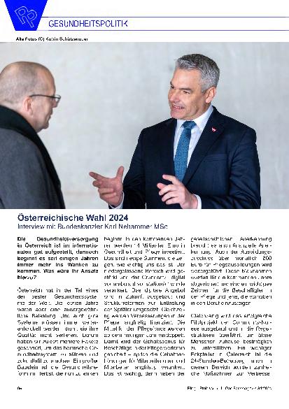 Vorschauseite 1: Österreichische Wahl 2024 Interview mit Bundeskanzler Karl Nehammer MSc