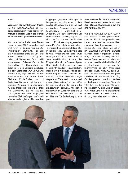 Vorschauseite 4: Österreichische Wahl 2024 Interview mit Bundeskanzler Karl Nehammer MSc