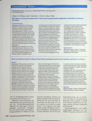 Vorschauseite 3: Wie geht es Lehramtsstudierenden? Depressionssymptomatik angehender Lehrkräfte und deren Korrelate