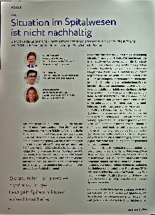 Vorschauseite 1: Die Situation im Spitalwesen ist nicht nachhaltig.