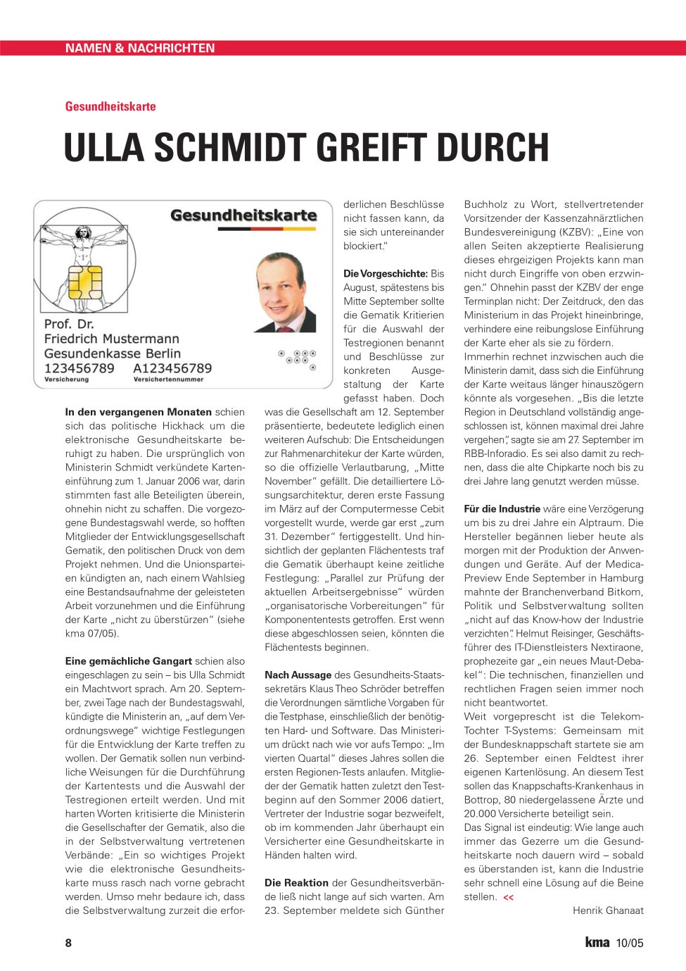 Vorschauseite 1: Ulla Schmidt greift durch