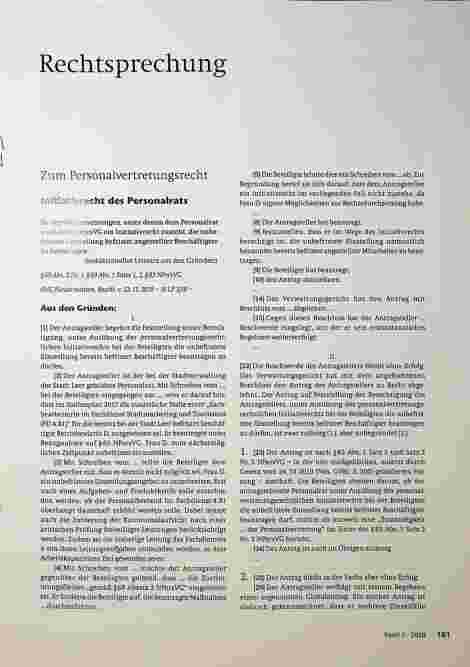 Vorschauseite 1: Zum Personalvertretungsrecht