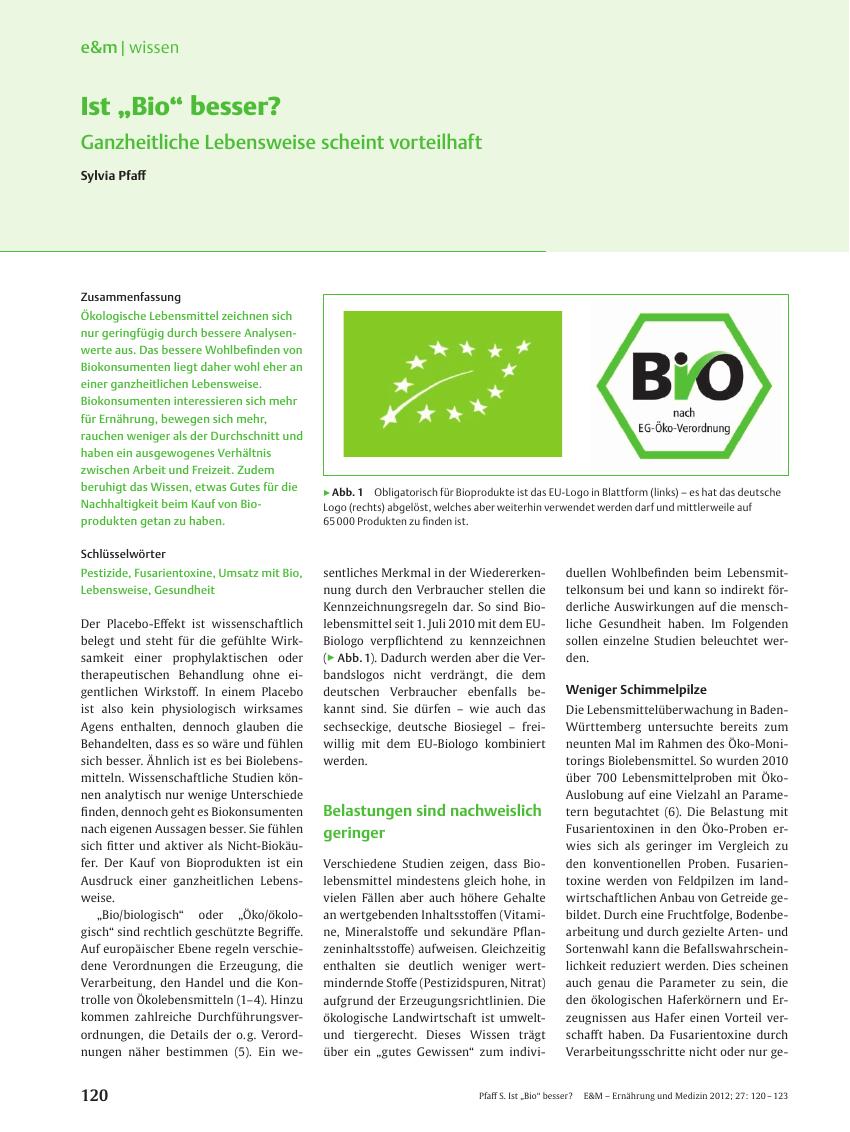 Vorschauseite 1: Ist „Bio“ besser?