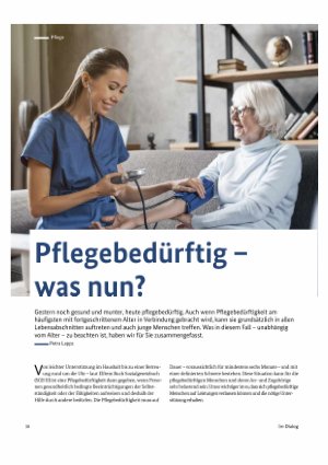 Vorschauseite 1: Pflegebedürftig - was nun?