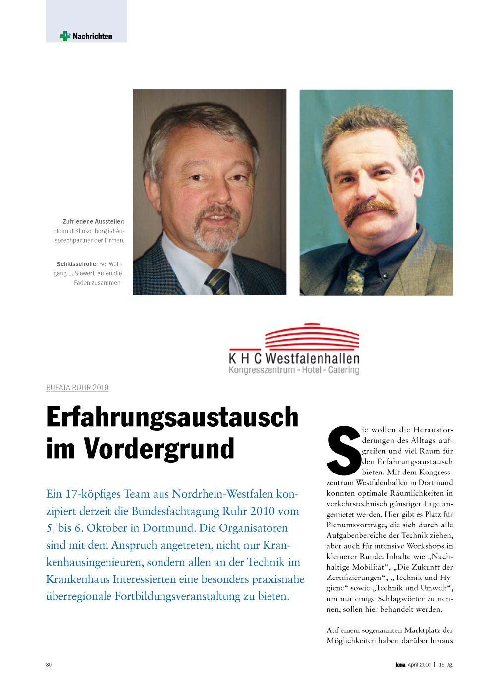 Vorschauseite 1: Erfahrungsaustausch im Vordergrund