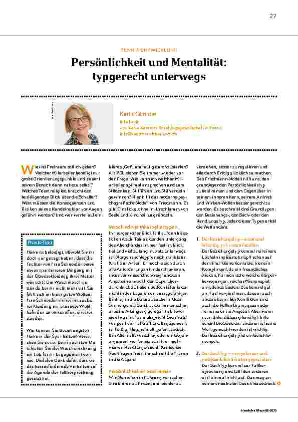 Vorschauseite 1: Persönlichkeit und Mentalität: typgerecht unterwegs