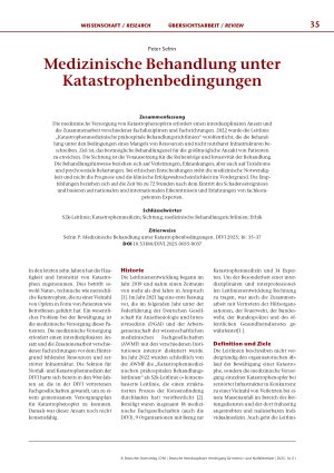 Vorschauseite 1: Medizinische Behandlung unter Katastrophenbedingungen