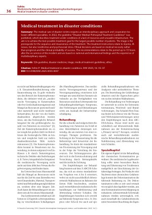 Vorschauseite 2: Medizinische Behandlung unter Katastrophenbedingungen