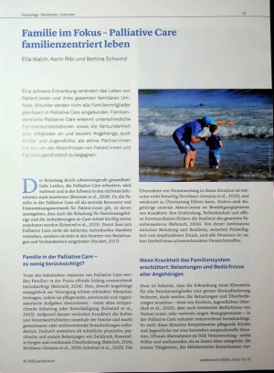 Vorschauseite 1: Familie im Fokus - Palliative Care familienzentriert leben