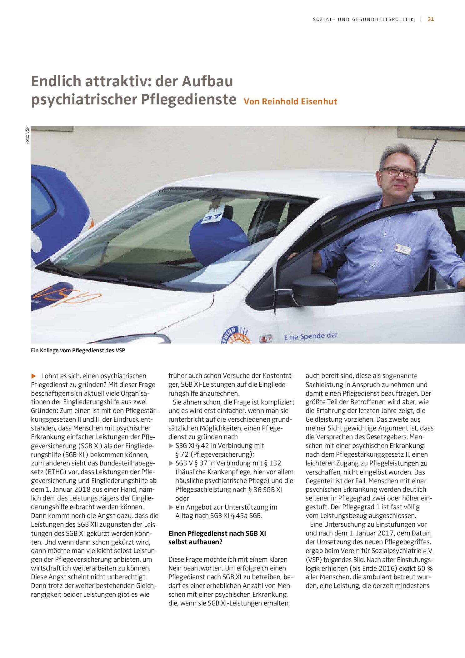 Vorschauseite 1: Endlich attraktiv: der Aufbau psychiatrischer Pflegedienste
