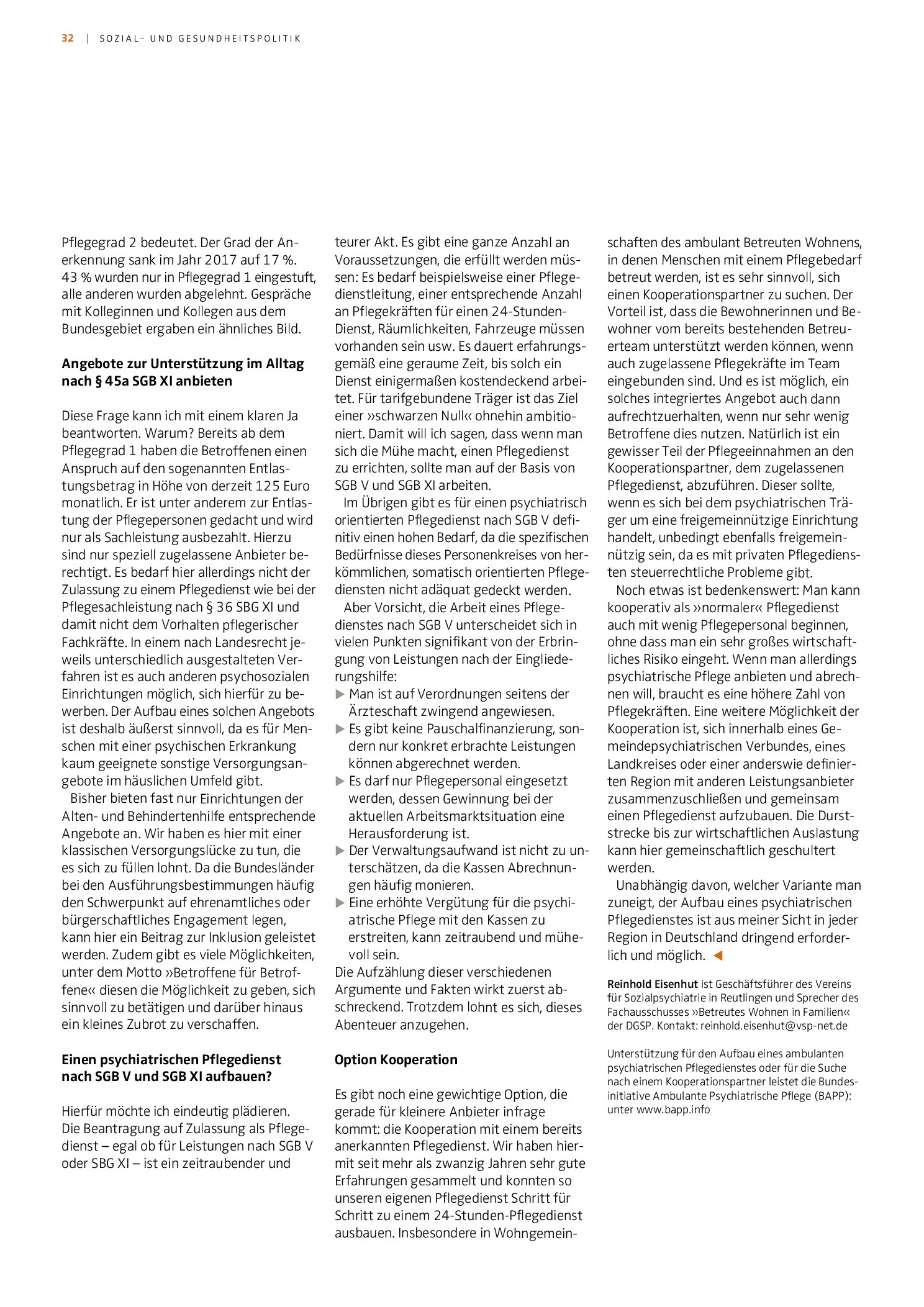 Vorschauseite 2: Endlich attraktiv: der Aufbau psychiatrischer Pflegedienste