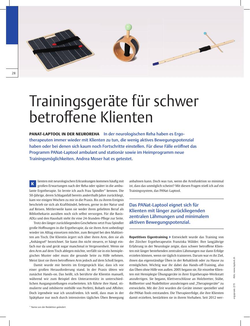 Vorschauseite 1: PANat-Laptool in der Neuroreha ? Trainingsgeräte für schwer betroffene Klienten