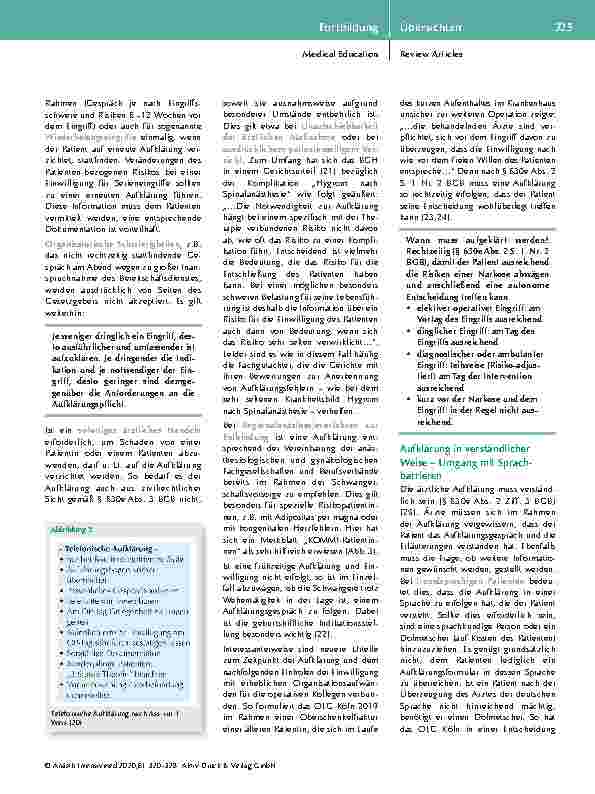 Vorschauseite 6: Patientenaufklärung in der Anästhesiologie