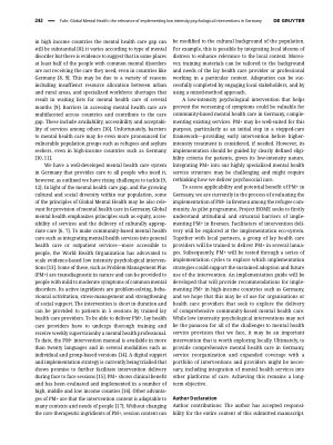 Vorschauseite 2: Global Mental Health: The relevance of implementing low intensity psychological interventions in Germany