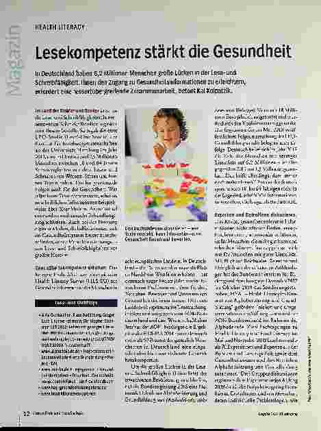 Vorschauseite 1: Lesekompetenz stärkt die Gesundheit.