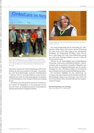 Vorschauseite 2: Digitale Vernetzung und interdisziplinärer Austausch Nachlese zum 23. Heidelberger Pflegekongress Onkologie
