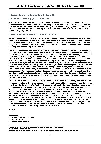 Vorschauseite 3: Das Betreuer-Inflationsausgleichs-Sonderzahlungsgesetz (BetrInASG) für ehrenamtliche Betreuer.