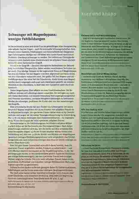 Vorschauseite 1: Schwanger mit Magenbypass: weniger Fehlbildungen