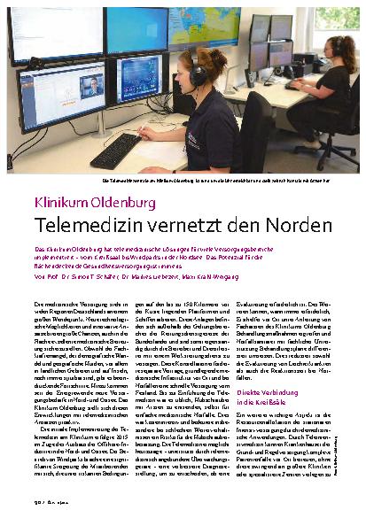 Vorschauseite 1: Klinikum Oldenburg Telemedizin vernetzt den Norden