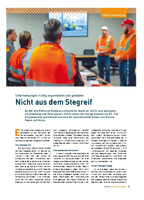 Vorschauseite 1: Unterweisungen richtig organisieren und gestalten. Nicht aus dem Stegreif.