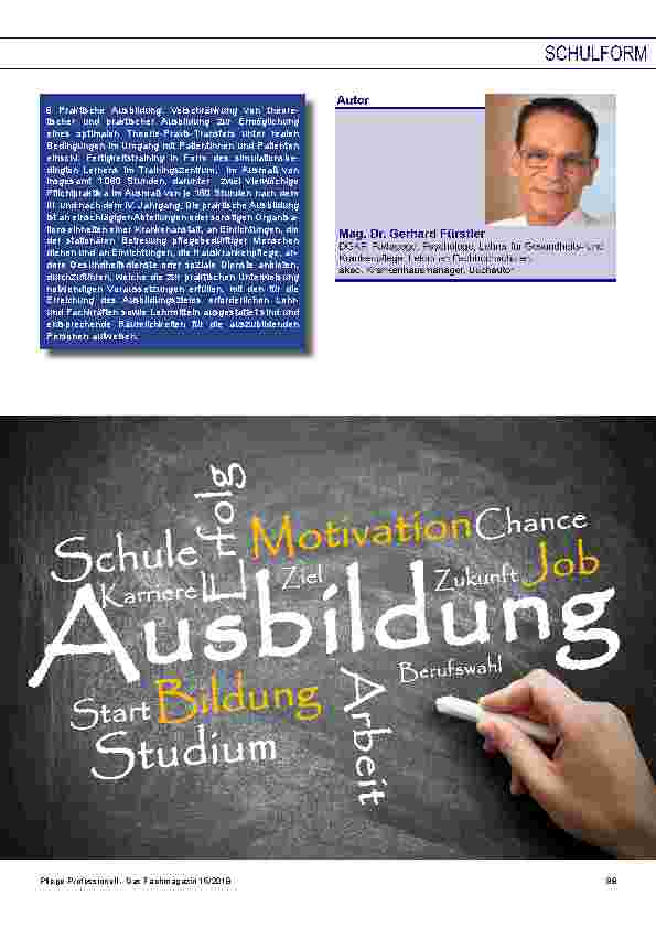 Vorschauseite 6: HÖHERE LEHRANSTALT FÜR PFLEGEASSISTENZ eine „gänzlich neue Schulform“