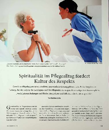 Vorschauseite 1: Spiritualität im Pflegealltag fördert Kultur des Respekts
