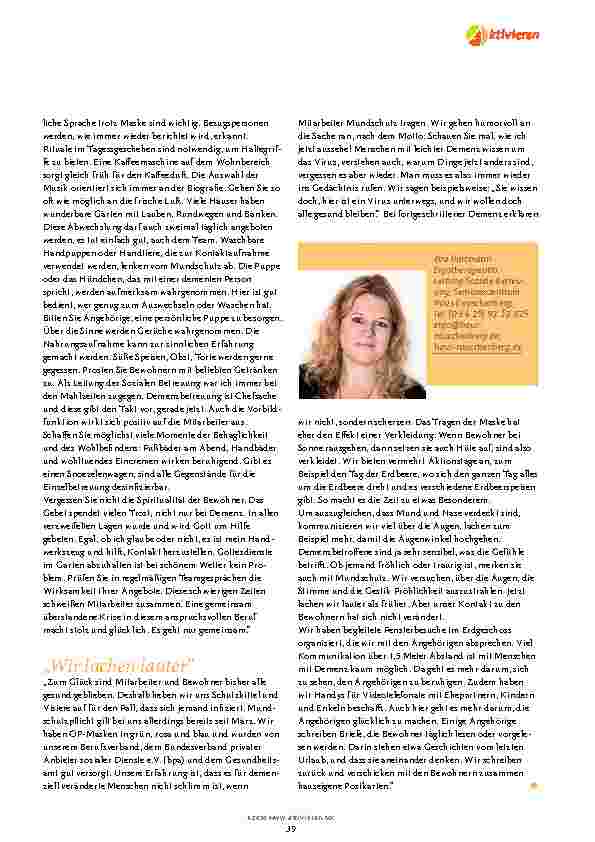 Vorschauseite 2: Demenz: Was tun Sie gegen die Angst?