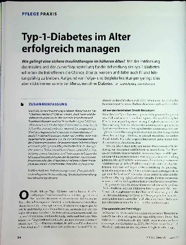 Vorschauseite 1: Typ-1-Diabetes im Alter erfolgreich managen