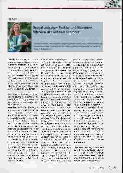 Vorschauseite 1: Spagat zwischen Tochter und Betreuerin - Interview mit Gabriele Schröder