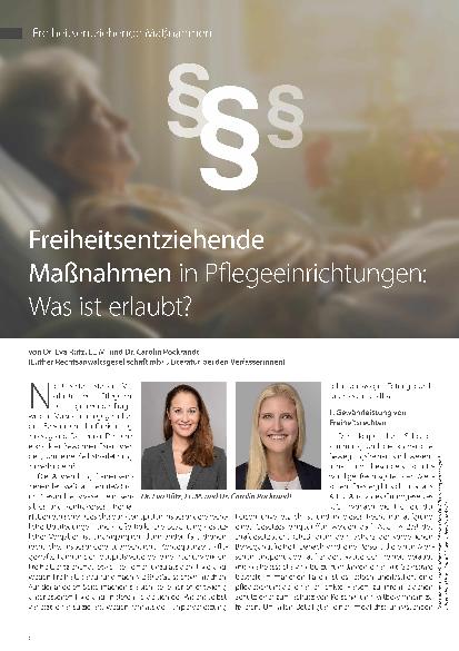 Vorschauseite 1: Freiheitsentziehende Maßnahmen in Pflegeeinrichtungen - Was ist erlaubt?