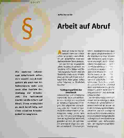 Vorschauseite 1: Arbeit auf Abruf