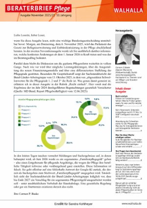 Vorschauseite 1: Beraterbrief Pflege Heft 21-2025