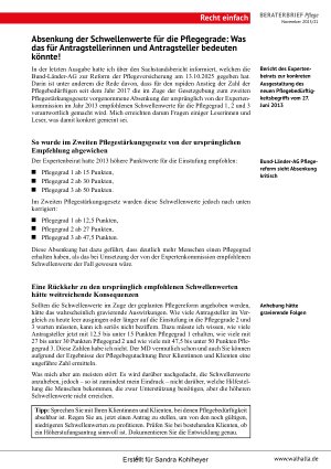 Vorschauseite 6: Beraterbrief Pflege Heft 21-2025