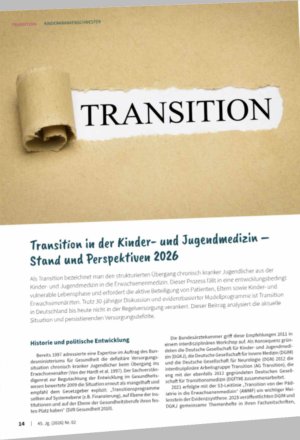 Vorschauseite 1: Transition in der Kinderund Jugendmedizin - Stand und Perspektiven 2026