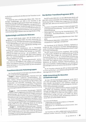 Vorschauseite 2: Transition in der Kinderund Jugendmedizin - Stand und Perspektiven 2026